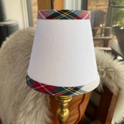 Linen With Red Tartan Chandelier Lampshade Plaid Wall Sconce - thumbnail 3