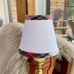 Linen With Red Tartan Chandelier Lampshade Plaid Wall Sconce - thumbnail 4
