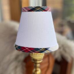 Linen With Red Tartan Chandelier Lampshade Plaid Wall Sconce - thumbnail 2