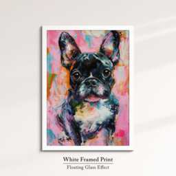 French Bulldog Abstract Oil Painting Framed Print & Canvas Portrait Wall Art Poster Frenchie Pet Home Decor Interior Dog Lover Gift - thumbnail 3