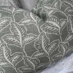 "Dusty Green Cushion Cover - John Lewis Exley Leaf Fabric Home Decor Pillow For Sofa Or Bed Throw 12"" X 20" - thumbnail 3