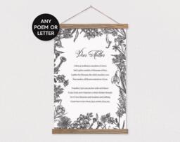 Dear Mother Poem Or Any Or Letter - Custom Canvas With Wood Poster Frame Words Pix - thumbnail 1