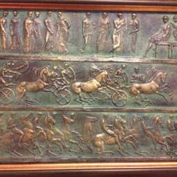 Bronze Bas Relief Wall Plaque Ancient Frieze Sculpture - thumbnail 3