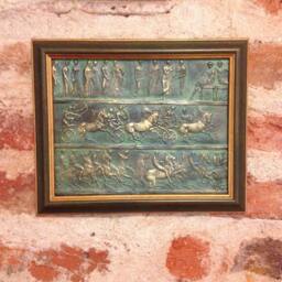 Bronze Bas Relief Wall Plaque Ancient Frieze Sculpture - thumbnail 2