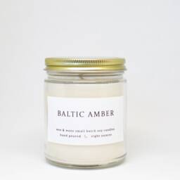 Baltic Amber Scented Soy Candle - Hand Poured, 8 Oz Vegan - thumbnail 2