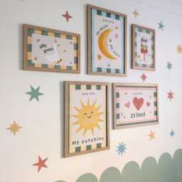 Kids Room Gallery Wall - Goose, Moon & Sun Prints Gender Neutral Bedroom Art Framed Or Unframed Options - thumbnail 2