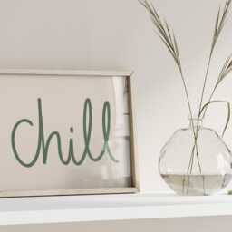 Chill Sage Green Wall Art Print - Bathroom Prints, Bedroom Print, Living Room Art, Beige And - thumbnail 2