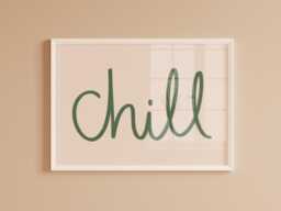 Chill Sage Green Wall Art Print - Bathroom Prints, Bedroom Print, Living Room Art, Beige And - thumbnail 1