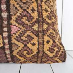 Kilim Pillow Cover Bohemian Chic Wool Accent Pillow, 16x16 - thumbnail 3
