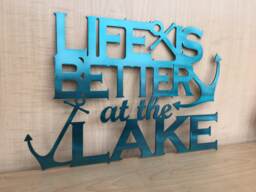 Life Is Better At The Lake Metal Wall Art Teal Anchor Lakehouse Decor