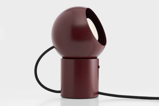 Hanson Magnetic Desk Mushroom Lamp Burgundy Red Bedside Night Light With Shade New Modern Home Table Fixture Housewarming Gift - image 1