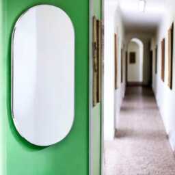 Pill Shaped Mirrors With White Backing & Hooks, Bespoke Shapes Made - thumbnail 4