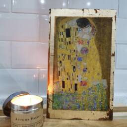 The Kiss By Klimt Gold Gilded Wooden Wall Art - thumbnail 3