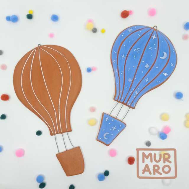 Ceramic Hot Air Balloon Wall Art Boho Nursery Decor - image 1