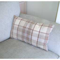 Tartan Wool Feel Cushion Cover Beige Red Brown Grey Cream Bolster Pillow Sham Soft Scottish Plaid Check Zip Pillowcase 12x16 12x20 Oblong - thumbnail 3