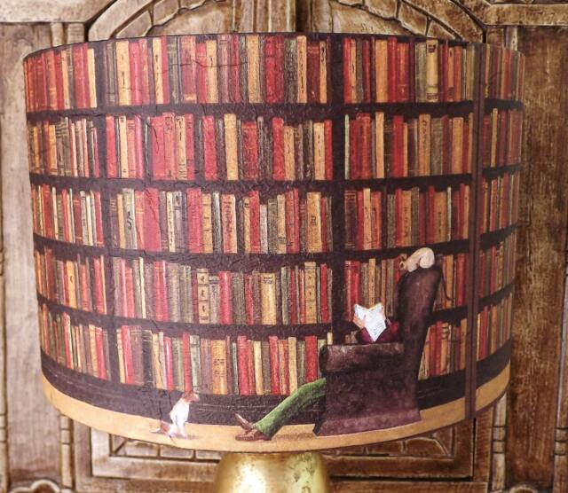 Library Bookcase Lampshade Shabby Chic Home Decor - image 1