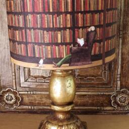 Library Bookcase Lampshade Shabby Chic Home Decor - thumbnail 3