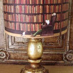 Library Bookcase Lampshade Shabby Chic Home Decor - thumbnail 2
