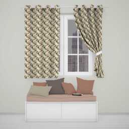 Neutral Camouflage Texture Organic Seamless Pattern Readymade Eyelet Ring Top Thermal 100% Blackout Curtains - thumbnail 1