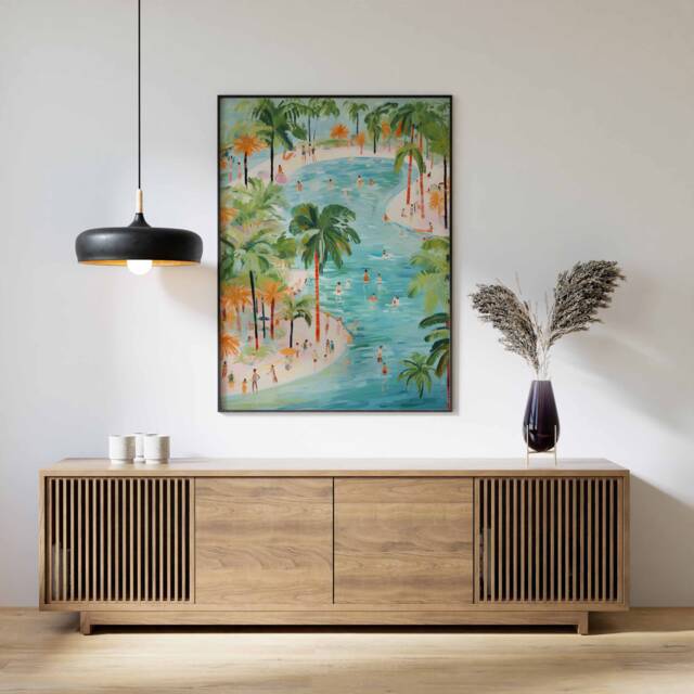 Boho Art, Swimming Pool Poster, Bathroom Wall Rustic Home D??cor, Chic Print, Contemporary Minimalist Art - image 1