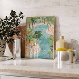 Boho Art, Swimming Pool Poster, Bathroom Wall Rustic Home D??cor, Chic Print, Contemporary Minimalist Art - thumbnail 3