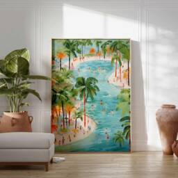 Boho Art, Swimming Pool Poster, Bathroom Wall Rustic Home D??cor, Chic Print, Contemporary Minimalist Art - thumbnail 2