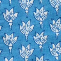 Blue Chameli Duvet Cover Hand Block Printed On Organic Cotton - thumbnail 3