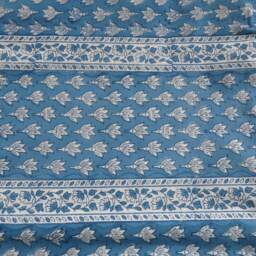 Blue Chameli Duvet Cover Hand Block Printed On Organic Cotton - thumbnail 4