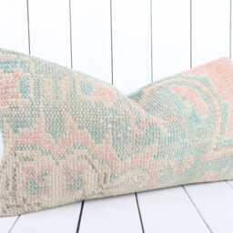 Vintage Turkish Kilim Lumbar Pillow Cover 12x24 Inch, Handmade - thumbnail 3
