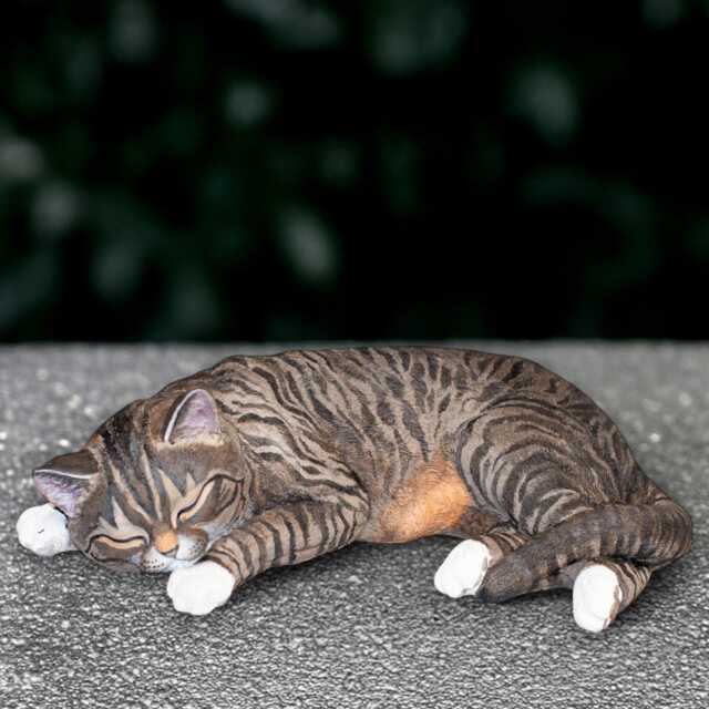 Sleeping Kitty Sculpture Concrete Cat Statue Outdoor Kitten Figurine Stone Animal Decoration Cement Pet Ornament Handmade Art Gift - image 1