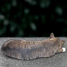 Sleeping Kitty Sculpture Concrete Cat Statue Outdoor Kitten Figurine Stone Animal Decoration Cement Pet Ornament Handmade Art Gift - thumbnail 4
