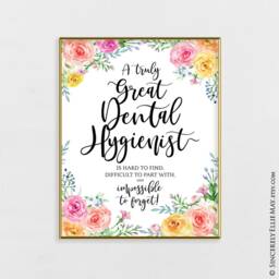 Dental Hygiene Gifts - Hygienists Appreciation Wall Art & Gift Cards Printable, Great As Thank You You Print 40501 - thumbnail 2