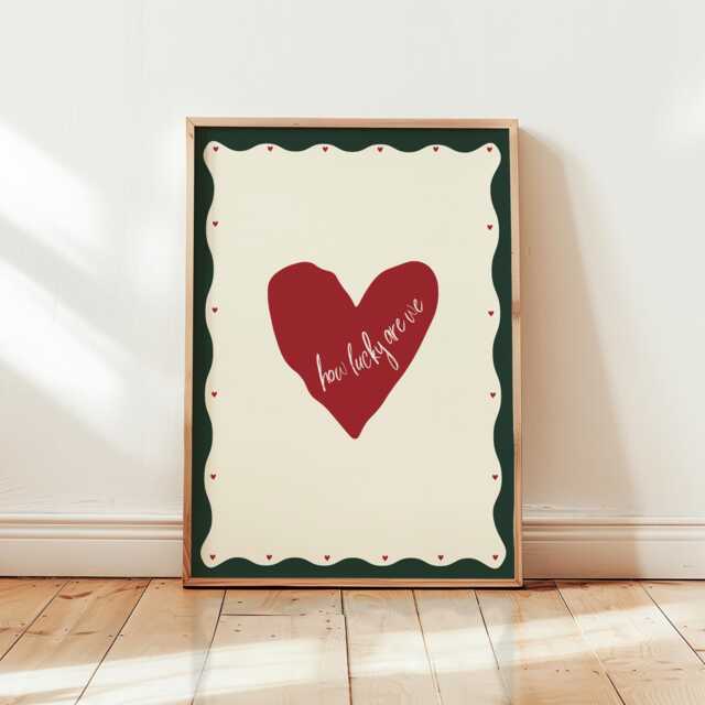 Lucky Heart Wall Print Trendy Home Decor - image 1
