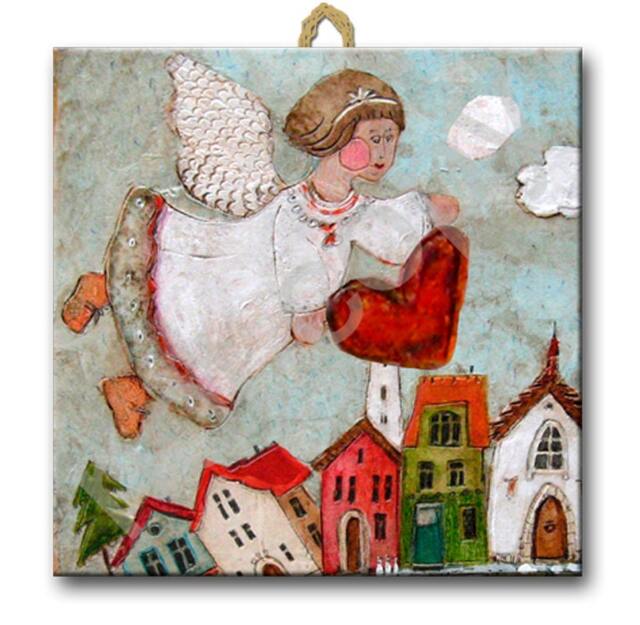 Ceramic Tile, Angel With A Heart, Childroom, Art Painting, Artistic Image - image 1
