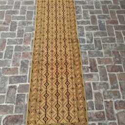 2x9 Beige & Brown Wool Kilim Runner - Handwoven Diamond Pattern Flatweave Rug Long Tribal Hallway Or Entryway Accent Carpet Giftable - thumbnail 3