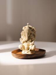 Ganesha Candle, White Beeswax Lord Ganesh God Meditation Decor, Yoga & Candle Decor - thumbnail 1