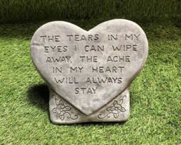Concrete Large Memorial Heart Quote Saying Garden Lawn Ornament Frost Protected
