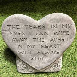 Concrete Large Memorial Heart Quote Saying Garden Lawn Ornament Frost Protected - thumbnail 3