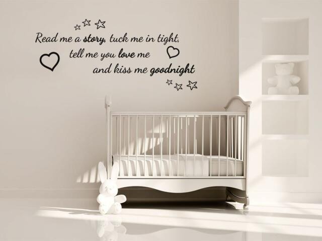 Nursery Wall Quote Decal Read Me A Story, Tuck in Tight - image 1