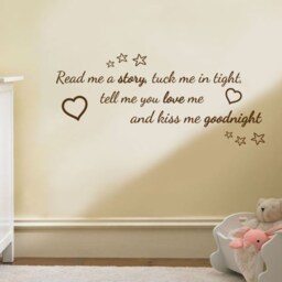 Nursery Wall Quote Decal Read Me A Story, Tuck in Tight - thumbnail 3