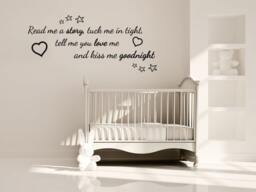 Nursery Wall Quote Decal Read Me A Story, Tuck in Tight - thumbnail 1