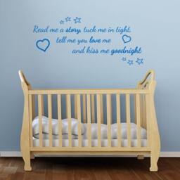 Nursery Wall Quote Decal Read Me A Story, Tuck in Tight - thumbnail 2