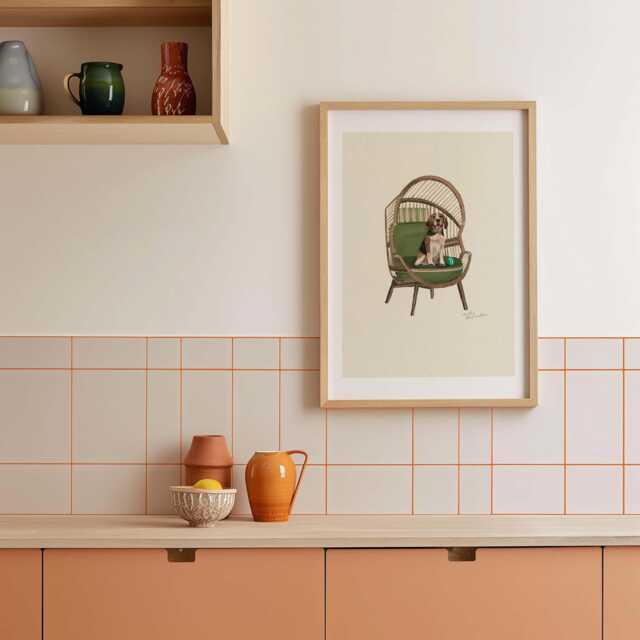 Beagle Print - Dogs On Chairs Collection 5x7 Inches/A5 A4 A3 - image 1