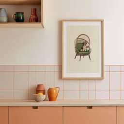 Beagle Print - Dogs On Chairs Collection 5x7 Inches/A5 A4 A3 - thumbnail 1