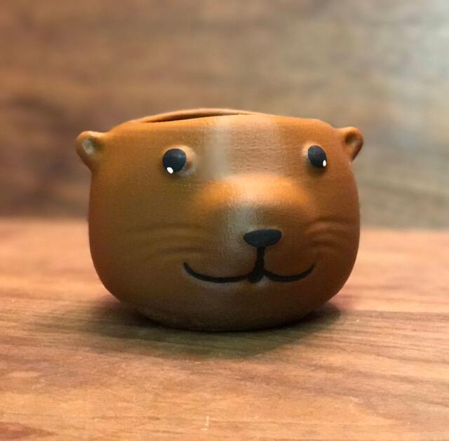 Otter Planter, Sea Gift, Lover Decor, Desk Plant Pot, Gift For Dad Or Husband, Teacher Appreciation, Animal Planter, Holiday - image 1