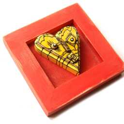 Ceramic Heart Mask, Abstract Love Face Sculpture, Valentine's Gift - thumbnail 3