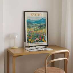 Kyoto Flower Market Travel Print Japanese Landscape Art - thumbnail 3