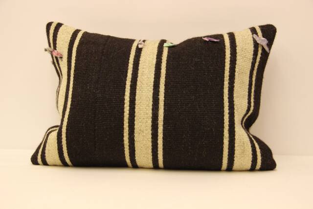 Handmade Lumbar Kilim Pillow 14x20 Inch(35x50 cm Bohoturkish Kilim Pillowcover Chair Small Oblong Cushion Cover Tribal Pillow 4Bef-17 - image 1