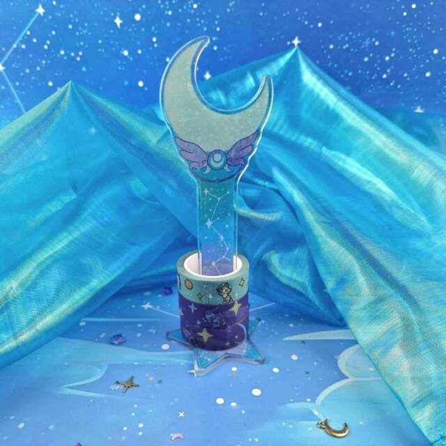 Kawaii Washi Stand - Desk Accessory Magical Wand Star Tape Holder Constellation Cute Moon Ellyonart - image 1
