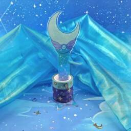 Kawaii Washi Stand - Desk Accessory Magical Wand Star Tape Holder Constellation Cute Moon Ellyonart - thumbnail 1